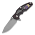 Coltello pieghevole Hinderer Jurassic Spearpoint, working finish, Raptor Eye red/black