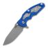 Coltello pieghevole Hinderer Jurassic Spearpoint, working finish, Spider Blue