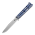 Nož motýlek Hinderer Nieves Spanto TI SW Balisong, sininen