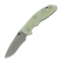 Hinderer XM-18 3.5 Recurve Magnacut Non-Flipper Battle Bronze Translucent Green G-10