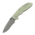 Hinderer XM-18 3.5 Recurve Magnacut Non-Flipper Working Finish Translucent Green G-10