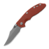 Coltello pieghevole Hinderer XM-18 3.5 S45VN Bowie Non Flipper Tri-Way Battle Bronze Red G10