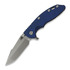 Coltello pieghevole Hinderer XM-18 3.5 Skinny Harpoon Spanto, Magnacut, Stonewash Bronze, blue/black