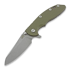 Hinderer XM-18 3.5 Skinny Sheepsfoot sulankstomas peilis, working finish, žalia