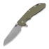 Coltello pieghevole Hinderer XM-24 4.0 Tri-Way Sheepsfoot, working finish, verde