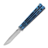 Hom Design Chimera V2 balisong, Aqua Anodized Ti, CF/Ivory G-10