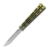 Hom Design Chimera V2 balisong, Aqua/Gold Anodized Ti, Carbon Fiber