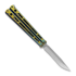 Hom Design Chimera V2 balisong, Aqua/Gold Anodized Ti, Carbon Fiber