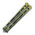 Hom Design Chimera V2 balisong, Aqua/Gold Anodized Ti, Carbon Fiber