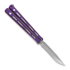 Hom Design Chimera V2 balisong, Purple Anodized Ti, White/Tifanny Blue G-10