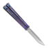 Hom Design Chimera V2 balisong, Purple/Blue Anodized Ti, Jade G-10/CF