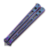 Hom Design Chimera V2 balisong, Purple/Blue Anodized Ti, Jade G-10/CF