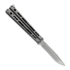 Hom Design Chimera V2 balisong, Stonewashed Ti/CF/Blue G-10