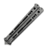Hom Design Chimera V2 balisong, Stonewashed Ti/CF/Blue G-10
