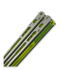 Hom Design Chimera V2 butterfly knife, Stonewashed Ti/Yellow & Green G-10