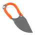 Jake Hoback Knives Jeremiah Johnson peilis, kabinamas ant kaklo, oranžinėnge