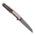 Kansept Knives Arcus Framelock Damascus sulankstomas peilis, Bronze Ti/Brown Micarta
