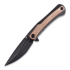 Kansept Knives Kratos Titanium Brown Micarta kääntöveitsi