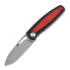 Kansept Knives Mato Damascus sulankstomas peilis, Twill CF/Red and Black G-10