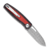 Kansept Knives Mato Damascus foldekniv, Twill CF/Red and Black G-10