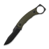 Kizer Cutlery Billy Bones AEB-L ナイフ, Olive Green G-10, Black PVD & Stonewash