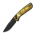 Kizer Cutlery Buddy II AEB-L sulankstomas peilis, Amber PEI, Black PVD & Stonewash
