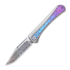 Kizer Cutlery - Melody Rainbow Damascus, Silver & Crystallized Titanium