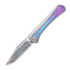 Kizer Cutlery Melody Rainbow Damascus foldekniv, Silver & Crystallized Titanium