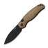 Kizer Cutlery Phoca BD 14C28N sulankstomas peilis, Brown Norplex UltreX, Black Stonewash