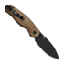 Kizer Cutlery Phoca BD 14C28N sulankstomas peilis, Brown Norplex UltreX, Black Stonewash