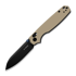 Kizer Cutlery Pokiman CS AEB-L folding knife, Tan Aluminum, Black PVD