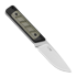 Kizer Cutlery Smolt 14C28N kniv, Black G-10 & Green Micarta, Stonewash