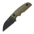 Kizer Cutlery Snick AEB-L peilis, OD Green G-10, Black Stonewash