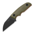 Coltello Kizer Cutlery Snick AEB-L, OD Green G-10, Black Stonewash