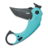 Coltello pieghevole Kubey Jaw Karambit - Tiffany Blue G10