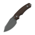Kunwu Knives Stiffy D. - Stonewashed - Micarta knife, brown