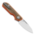 Liong Mah Designs Traveller Sheepsfoot sulankstomas peilis, Brown Micarta