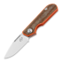 Liong Mah Designs Traveller Spear Point sulankstomas peilis, Brown Micarta