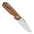 Liong Mah Designs Traveller Spear Point sulankstomas peilis, Brown Micarta