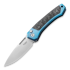 Lionsteel Twain - MagnaCut - Solid Ti Blue + Solid CF sulankstomas peilis TWBLCF