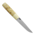 M.M Custom Knives Puukko knife, Curly birch, deer antler
