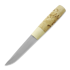 M.M Custom Knives Puukko knife, Curly birch, deer antler