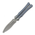 Maxace Loran II Comb balisong trainer, Blue Titanium