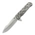 Medford Gigantes S45VN Tumbled sulankstomas peilis, Silver "Stained Glass"