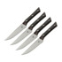 Microtech - 4,5" Serrated Steak Knife Set - Stonewash - Black Cherry G10
