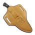 Nuga Microtech Akris Stonewashed, Black G-10, natural brown leather sheath 95-10BK-4