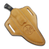 Nuga Microtech Akris Stonewashed, Black G-10, natural brown leather sheath 95-10BK-4