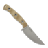 Nuga Microtech Akris Stonewashed, Dark Earth G-10, natural brown leather sheath 95-10DE-4