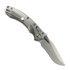 Microtech Amphibian Mini Ram-Lok Stonewash Fluted Titanium 접이식 나이프, blue accent 137MRL-10FLMS2