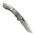 Microtech Amphibian Mini Ram-Lok Stonewash Fluted Titanium 접이식 나이프, blue accent 137MRL-10FLMS2
